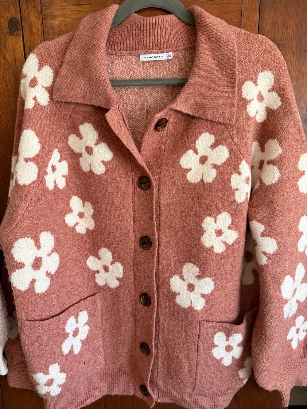 Staccato Dusty Rose Floral Button-Front Cardigan